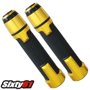 Yamaha R1 R6 Black Gold Grips Suzuki 2006-2019 2020 2021 Comfort Racing Hand - Picture 1 of 1