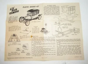 Foglio istruzioni kit quickie plastica Hudson Miniatures LIL' OLD TIMERS 1952 - Foto 1 di 1