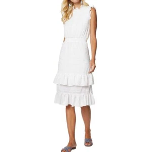 AVEC LES FILLES NEW Women's Mockneck Ruffled Textured A-Line Dress TEDO - Picture 1 of 2