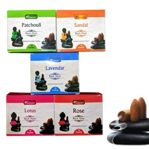 Aromatika Backflow Natural Masala 50 Incense Cones in 5 Packs - Picture 1 of 4