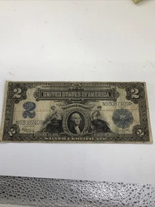 US Series of 1899 $2 Silver Certificate Two Dollar Large Note Bill Blue Seal - Picture 1 of 7