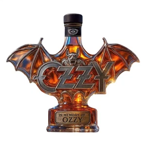 In Erinnerung an Ozzy Whisky-Flasche Osbourne Wing Glaskaraffe, einzigartiges Ge - Bild 1 von 11