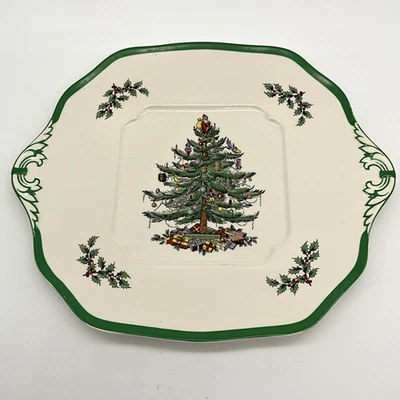 Spode Christmas Tree Square Handled Platter 11" Made in England S3324-Z - Image 1 of 4