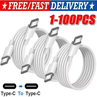 USB-C a USB C Tipo-C Carga Rápida Datos SYNC Cargador Cable Cable 3/6/10FT Lote Foto 1 de 4