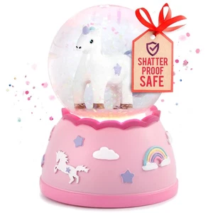 Miniatura Infrangibile Unicorno Snow Globe - Mappamondo in Plastica Dipinto a Mano con Li... - Foto 1 di 9