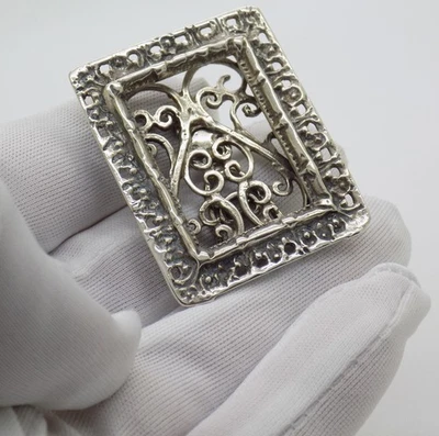 Миниатюрный винтажный итальянский кукольный домик ручной работы из натурального серебра 800 с маленькой рамкой - Изображение 1 из 4