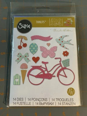 Sizzix Thinlits Himsy and Delight 模具套装自行车自行车缺失蝴蝶模具 — 第 1/3 张图片
