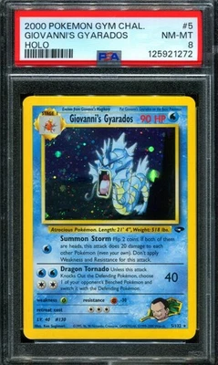 PSA 8 Giovanni's Gyarados 5/132 Gym Challenge Holo Pokemon Card - Image 1 of 2