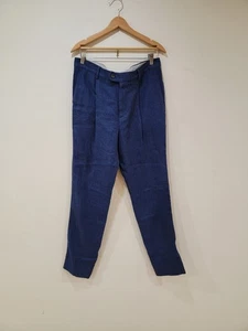 Brunello Cucinelli Linen Wool Silk Slack Blue Men's Size 52 (36 x 32) - Picture 1 of 6