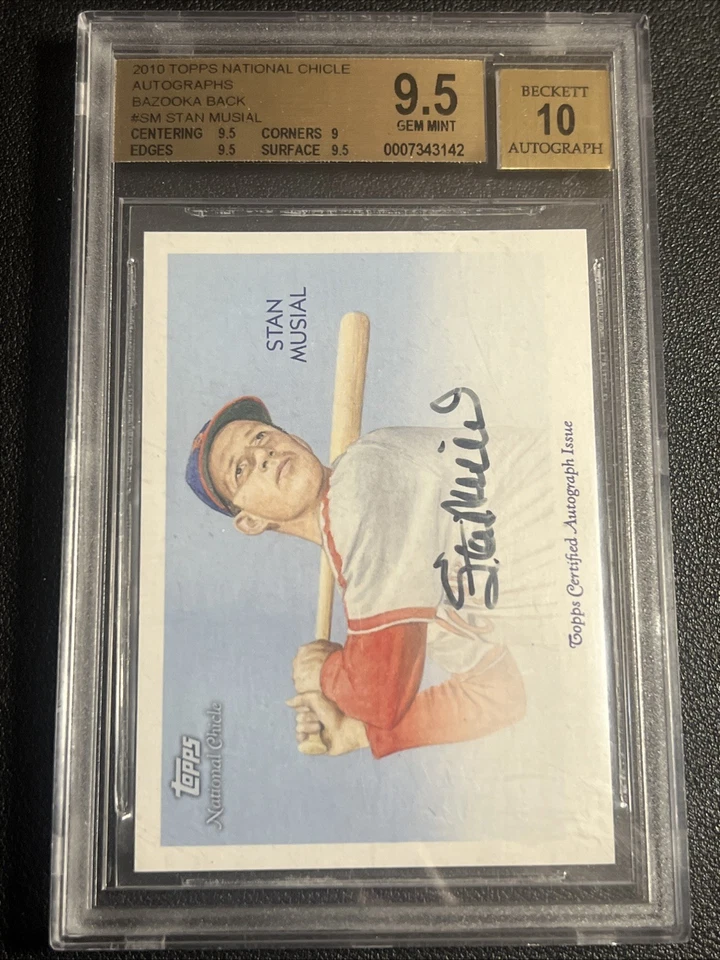2010 Topps National Chicle Stan Musial On Card Auto Bazooka /99 BGS 9.5 C2 - Image 1 of 2