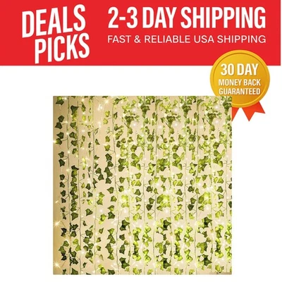 Guirnalda de hiedra 80 LED energéticamente eficiente - plantas de imitación de 84 pies para decoración de interiores/exteriores Foto 1 de 4