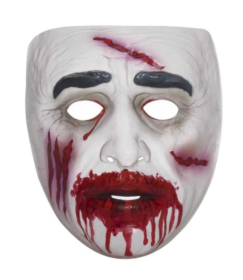 Transparent Bloody Mouth Zombie Costume Mask - Image 1 of 1