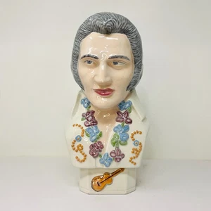 Vintage 12" Hawaiian Lei Elvis Presley Hand Painted Ceramic Bust Blue Hawaii - Picture 1 of 11