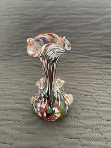 MURANO Piccolo Vaso Alto 15 cm ~ Vetro Multicolore ~ Ottimo. - Foto 1 di 5