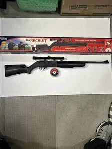 CROSMAN RECRUIT ADJUSTABLE STOCK AIR RIFLE .177 & SCOPE & ORIGINAL BOX - Picture 1 of 2