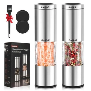 Salt and Pepper Grinder Set with Adjustable Coarseness, Manual Salt Grinder R... - Picture 1 of 7