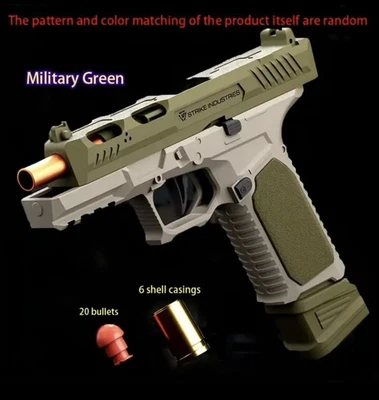 Semi Automatic Handgun Realistic Shoots Rubber Bullets Long Range 20 Bullets  - Image 1 of 4