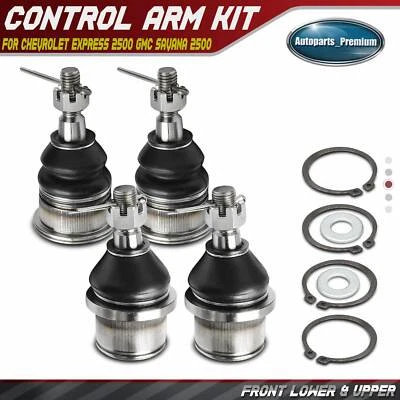 4x Front Lower & Upper Ball Joint Kit for Chevrolet Express 2500 GMC Savana 2500 - Image 1 of 4