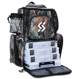 Sougayilang Fishing Tackle Backpack Waterproof Tackle Bag Storage with 4 Tray... - Picture 1 of 7