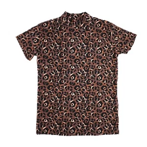 2XL RUTH LuLaRoe ~ BLACK & BROWN ANIMAL PRINT PATTERN ~ Mock Neck Top Size 20-22 - Picture 1 of 5