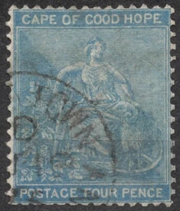 SG24b SN:19b 1865 4 d CABO DE BUENA ESPERANZA Alegoría de la Esperanza, usado - Imagen 1 de 2