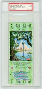 1997 SUPER BOWL XXXI (31) Green Bay - 35 New England - 21 FULL TICKET PSA NM-MT 8 - Bild 1 von 2