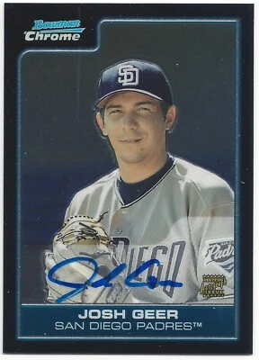 2006 Bowman Chrome Prospects Autograph #BC232 Josh Geer San Diego Padres AU RC - Image 1 of 2