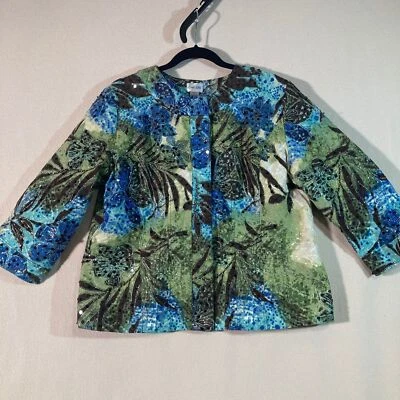Chaqueta Chicos Talla 3 Verde, Turquesa Floral Brillo, Cuentas, Lentejuelas Manga 3/4 Foto 1 de 4