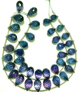 AAA+ Alexandrite Teardrops Faceted Beads Color Changing Gemstone, 8-10mm 16 Inch - Picture 1 of 4