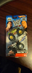 Hot Wheels WWE Monster Jam SMACK PACK 2 The Rock / Stone Cold RARE TRU Exclusive - Picture 1 of 2