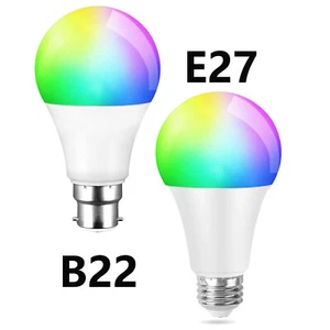 10W RGB LED Bulb +Remote Control 16Colour Change B22 E27 Bayonet Screw Lamp - Picture 1 of 11