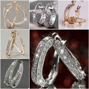 Fashion 925 Silver Filled Stud Earring Women Cubic Zircon Wedding Jewelry Gift