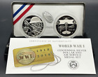 2018-P/D WW 1 Centennial Silver Dollar And Air Force Medal Proof Set Box & COA