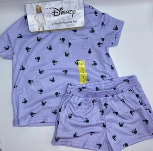 Girls Size 5 Disney Minnie Mouse 2-Piece Set Summer Pajamas Shorts Purple - Picture 1 of 7