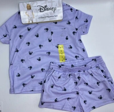 Girls Size 5 Disney Minnie Mouse 2-Piece Set Summer Pajamas Shorts Purple - Image 1 of 4