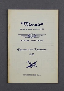 MISRAIR EGYPT AIRLINE TIMETABLE WINTER 1955 MIS RAIR LANGUEDOC VIKING - Picture 1 of 3