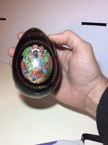 Rare Vintage Arabian Glass Egg Fire clay ceramic gilded Lacquered painted Detail - Bild 1 von 12