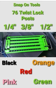 SNAP ON 1/4,3/8,1/2 SAE & METRIC Socket Organizer Holder Tray 76 POSTS TWIST LOC - Picture 1 of 5