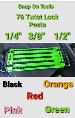 SNAP ON 1/4,3/8,1/2 SAE & METRIC Socket Organizer Holder Tray 76 POSTS TWIST LOC - Image 1 of 4