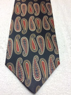 范海森男式领带黑色蓝色金色勃艮第 3.75 X 57 — 第 1/4 张图片