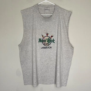 Vintage Hard Rock Cafe Jamaica T Shirt Men's XL Sleeveless Cotton Embroidered - Picture 1 of 12