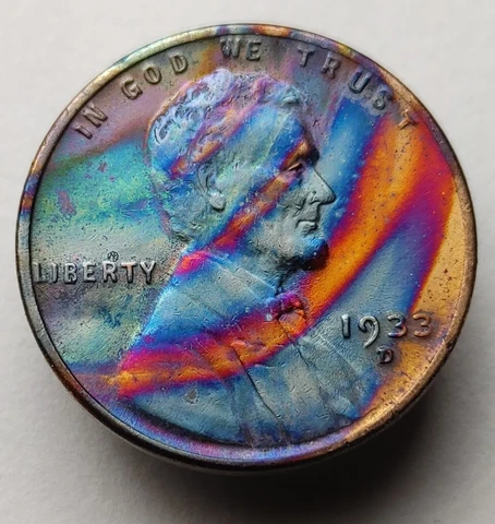 1933D wheat cent monster toned  wheat penny low mintage nice details #290 Cover
