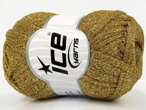 Halley Gold 80551 Ice Yarns Metallic Lurex Glitter Tape Ribbon 50g 109yd 1/4"w - Picture 1 of 7