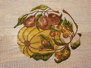 Pantalla de punta de aguja Brunswick vintage CS547 lona estampada fruta sin usar - Imagen 1 de 4