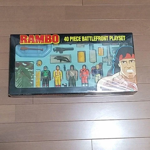 Rambo Figure Set 40 Piece Battlefront Playset Sylvester Stallone Vintage Rare Cover