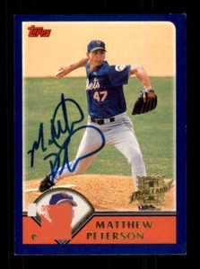 2003 Topps #301 Matt Peterson AUTOGRAPHED!! RC Rookie Mets 239826