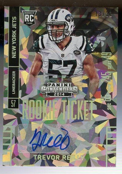 2014 Contenders TREVOR REILLY RC ROOKIE TICKET AUTO CRACKED ICE #13/22 - Image 1 of 1