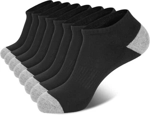 8 Pairs Mens Ankle Socks Low Cut Socks for Men Short Socks Size 10-13 Black - Picture 1 of 7