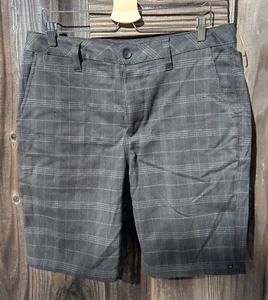 Quiksilver Shorts, Men's 34, Plaid Gray, Stretch Blend, New - Picture 1 of 6