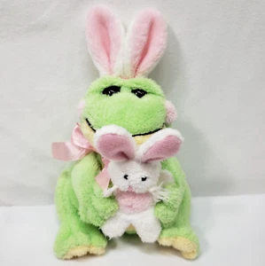 Ganz Frabbit Plush Frog Easter Bunny Ears Holding Rabbit Small 6" Stuffed HE8692 - Picture 1 of 13